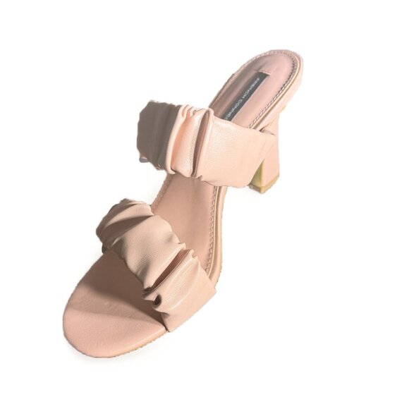 French connection Style Crystal heel sandals blush 7 new - Picture 1 of 3